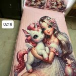 روتختی یک نفره دخترانه عروسکی یونیکورن و دخترک کد 0218